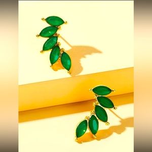 Gemstone stud earrings green